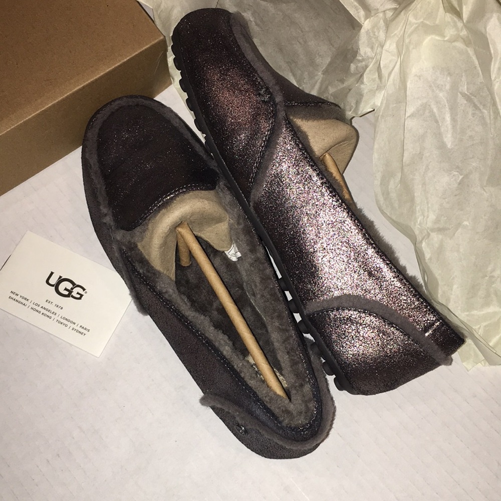 NIB UGG Hailey metallic purple shimmer slippers | size 8